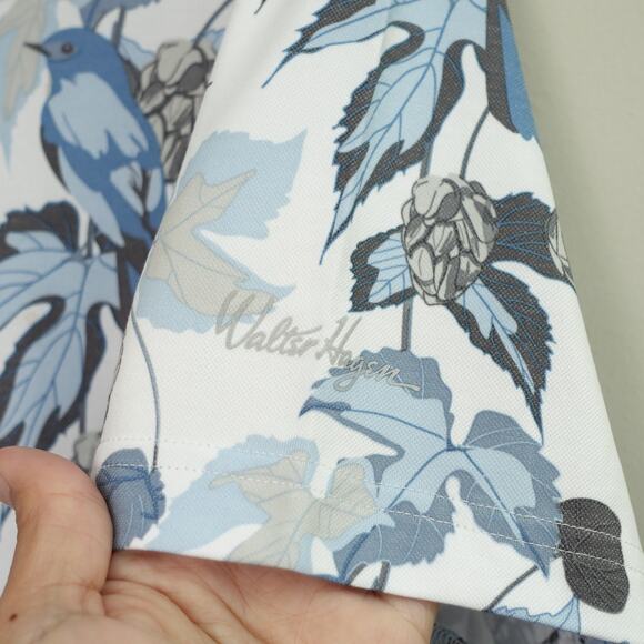 NWT Walter Hagen Mens Golf Polo Shirt Hops Birdies 11 Novelty Print White Size S - Picture 3 of 5